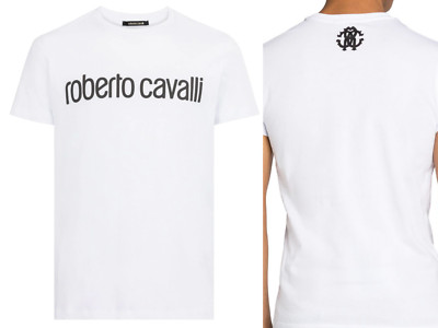 ROBERTO CAVALLI FIRENZE LOGO PRINT LUXURY CREW NECK T SHIRT RETRO SHIRT TOP M