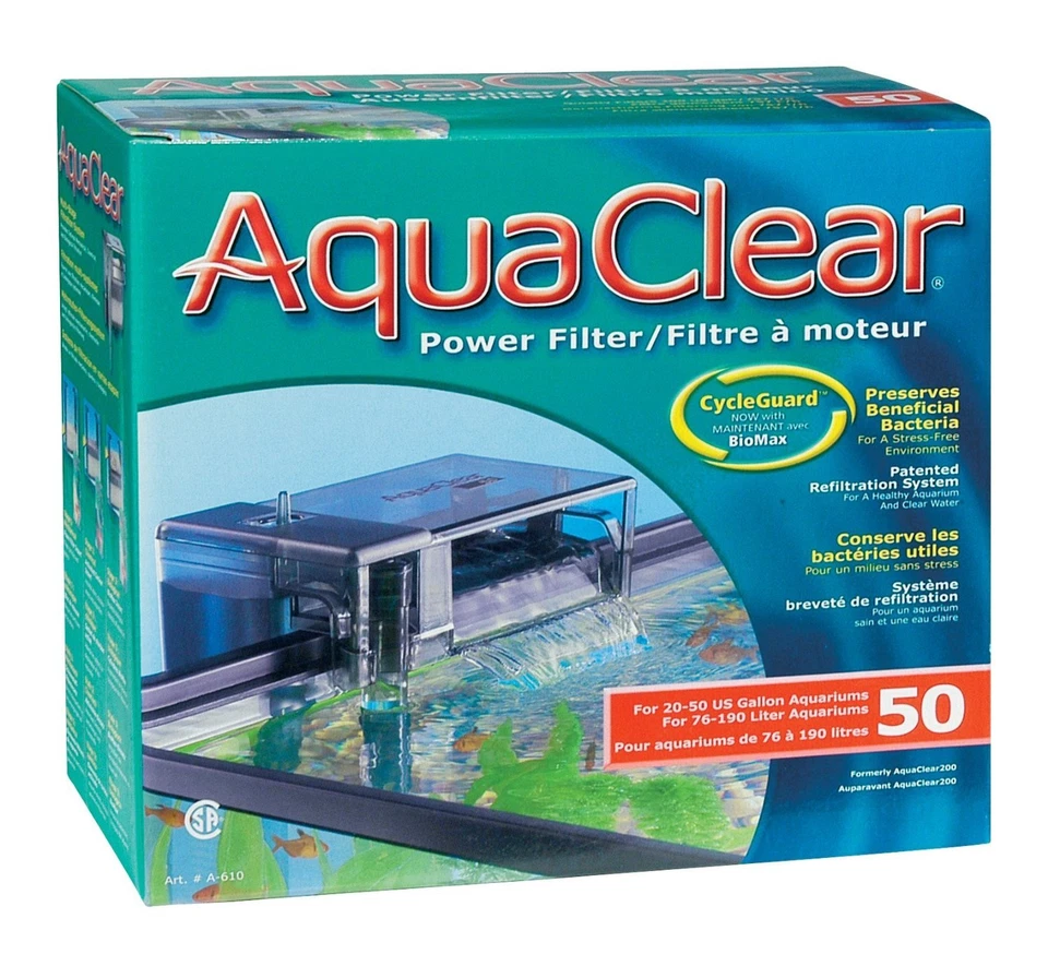 HAGEN AquaClear 50 Aquarium Power Filter 200 GPH