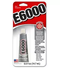 E6000 CRAFT Jewelry GLUE Adhesive  Protective Retail package 1/2 oz. Tube E-6000