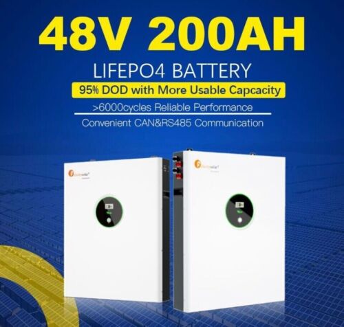 10kWh 48V Speicher PV Solar LiFePO4 Lithium Stromspeicher Akku 51.2V 200Ah Neu - Bild 1 von 14