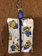 Minion Clip On Zipper Pouch Case on Backpack Sports Bag Hold Money Inhaler Keys 