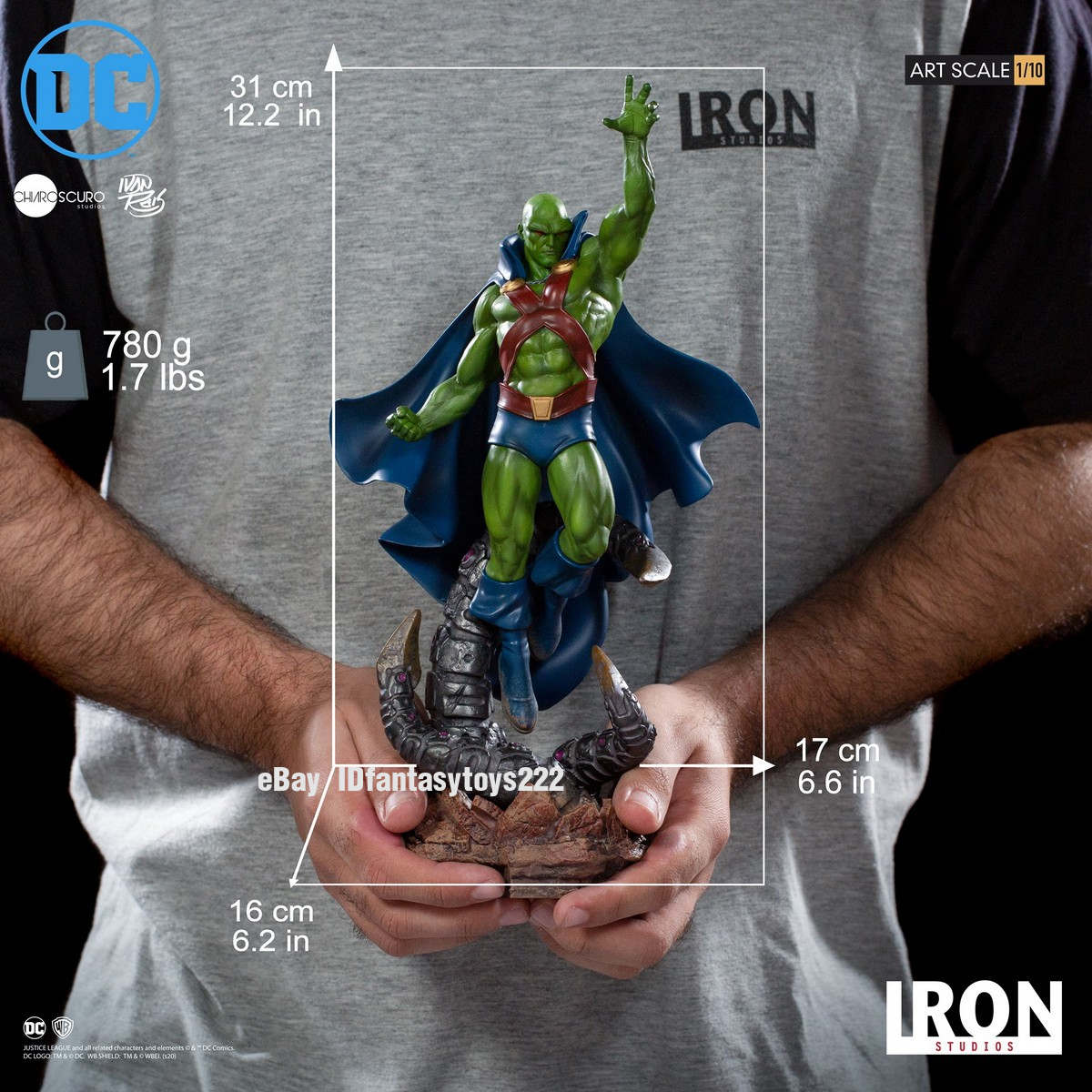 IRON STUDIOS 1/10 DC Martian Manhunter Figure IN STOCK John Jones