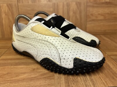 VNTG🔥 Sz 7.5 - Puma Mostro White Perf Leather Women's Riding