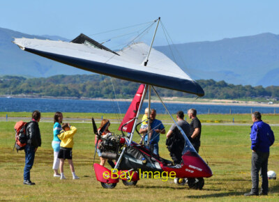 Photo 6x4 Micro-lite at  Oban Airport. With an admiring crowd. c2011