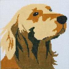 Golden Retriever Hand Painted Needlepoint Canvas