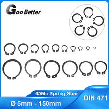 Black External Circlip Retaining Rings Snap Spring Steel for Shafts 5mm-150mm