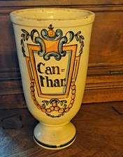 ANCIEN POT A PHARMACIE-ALBARELLO-FAIENCE POLYCHROME GRAND PILULIER CAN=THAR