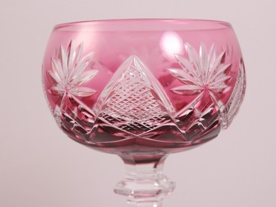 Val Saint-Lambert Hock Wine Glass, Cut to Clear, Berry