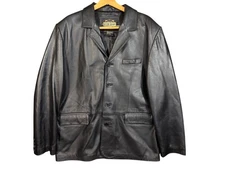 Guide Gear Black Leather Lined Jacket Men's Size XL Field Tested