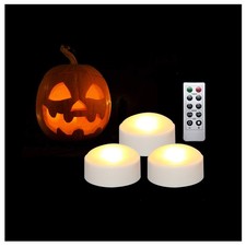 3 PCS Halloween Pumpkin Lights with Remote and Timer Battery Operated Decorat...