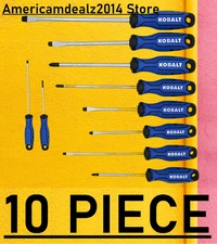 Kobalt 10-Piece 6" Magnetic Screwdriver Set Pro Grip Hand Tool Kit
