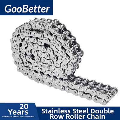 DUPLEX ROLLER CHAIN 06/08B 08A-24A X 1.524 METRE LENGTHS A2/304 STAINLESS STEEL
