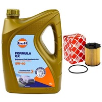 MotoröL Set Gulf Formula Gx 5W-40 4 Liter + ÖLfilter FüR Citroen Mazda Peugeot