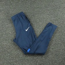 Nike Dri-FIT Track Pants Boys Small Navy Blue Tapered Zip Ankle Soccer Athletic