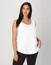 Just My Size Shirttail Women Tank Top 100% Cotton Jersey Lightweight 1X-5X OJ207