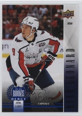 2025-26 Upper Deck UD Rookie Debut Blue 81/249 Ryan Leonard #18 RC 7vs