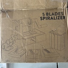 Five Blade Spiralizer, Plastic, With Storage And A Slide With Handles & Suction