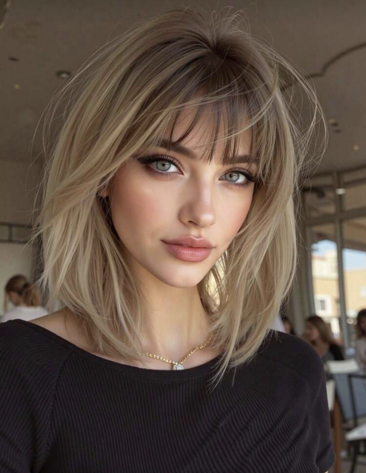 Perruque courte 30cm lisse blond foncé doré anti-glisse et légère