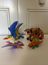 Lote de 4 Imaginext Dinosaurios Prehistóricos Pterodáctilo Diente de Sable Ala Solapa Mordedura