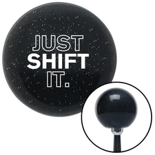 White Just Shift It. Black Metal Flake Shift Knob w/ M16x1.5 Insert Shifter