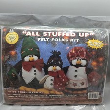 Vintage What's New All Stuffed Up Felt Folks Kit Penguin Family 61103 NEW