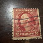 1915 2 Cent George Washington Stamp Carmine Extremely Rare Red line! — photo 6