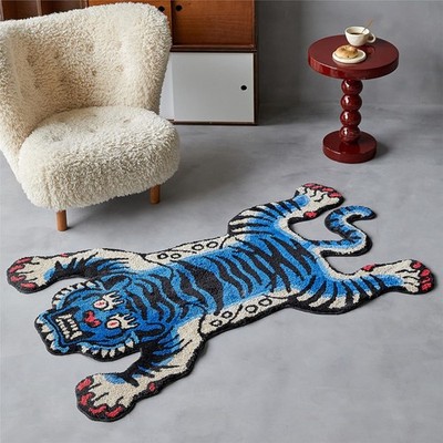 5x3.3 ft Tibetan Tiger Area Rug Tufted High Pile XLarge Indoor Machine Washab...