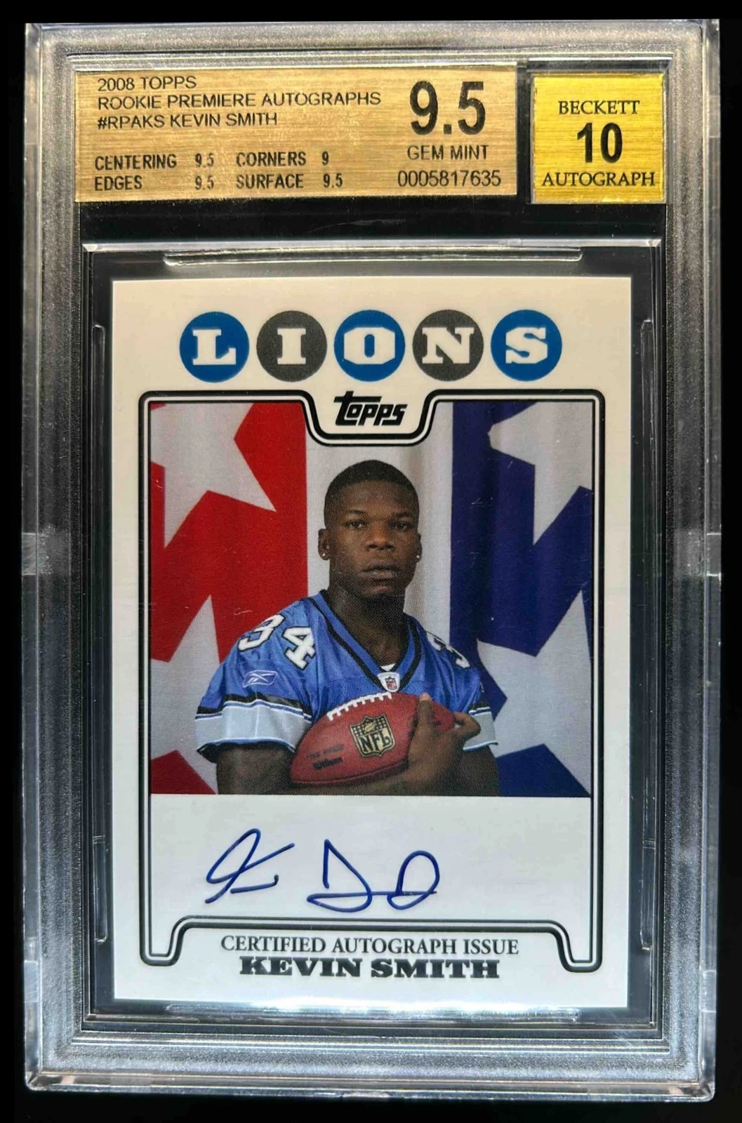 Kevin Smith Topps Rookie Premiere Autograph #RPAKS Base