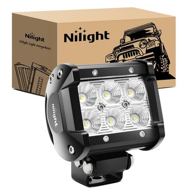 Nilight Led Pods 18W 1260LM Flood Off Road Driving Fog White 1PC Pod