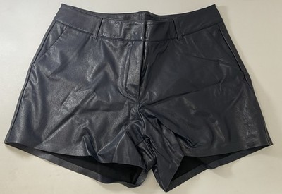 Commando Faux Leather Tailored Short- Navy Blue-Size Large