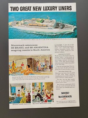 Moore McCormack Kreuzfahrten 50s retro 1958 Vintage Werbung Ad Reklame