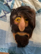 TWO Romanian Traditional Carved Wood Folk Dancing Masks - TWO in this listing