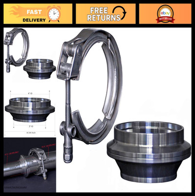 DEEPFLOW 4 to 3 Inch Exhaust Adapter Reducer Coupler V Band Flange