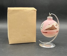 DDR VEB Schmuckkugel Mit Ständer Weihnachtskugel Lauscha #KA172