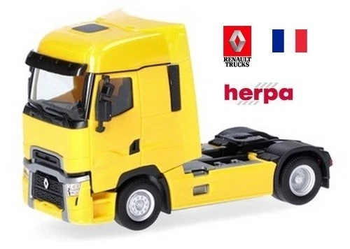 Renault T facelift Tracteur solo caréné jaune - Herpa - Scale 1/87