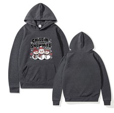 Cute Christmas Adorable Snowman Hoodie "chillin with my snowmies" Unisex