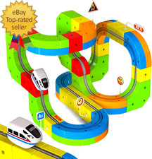 Electric Train Set for Kids 69Pcs 3D Stem Electric Train Set with Traffic Signs