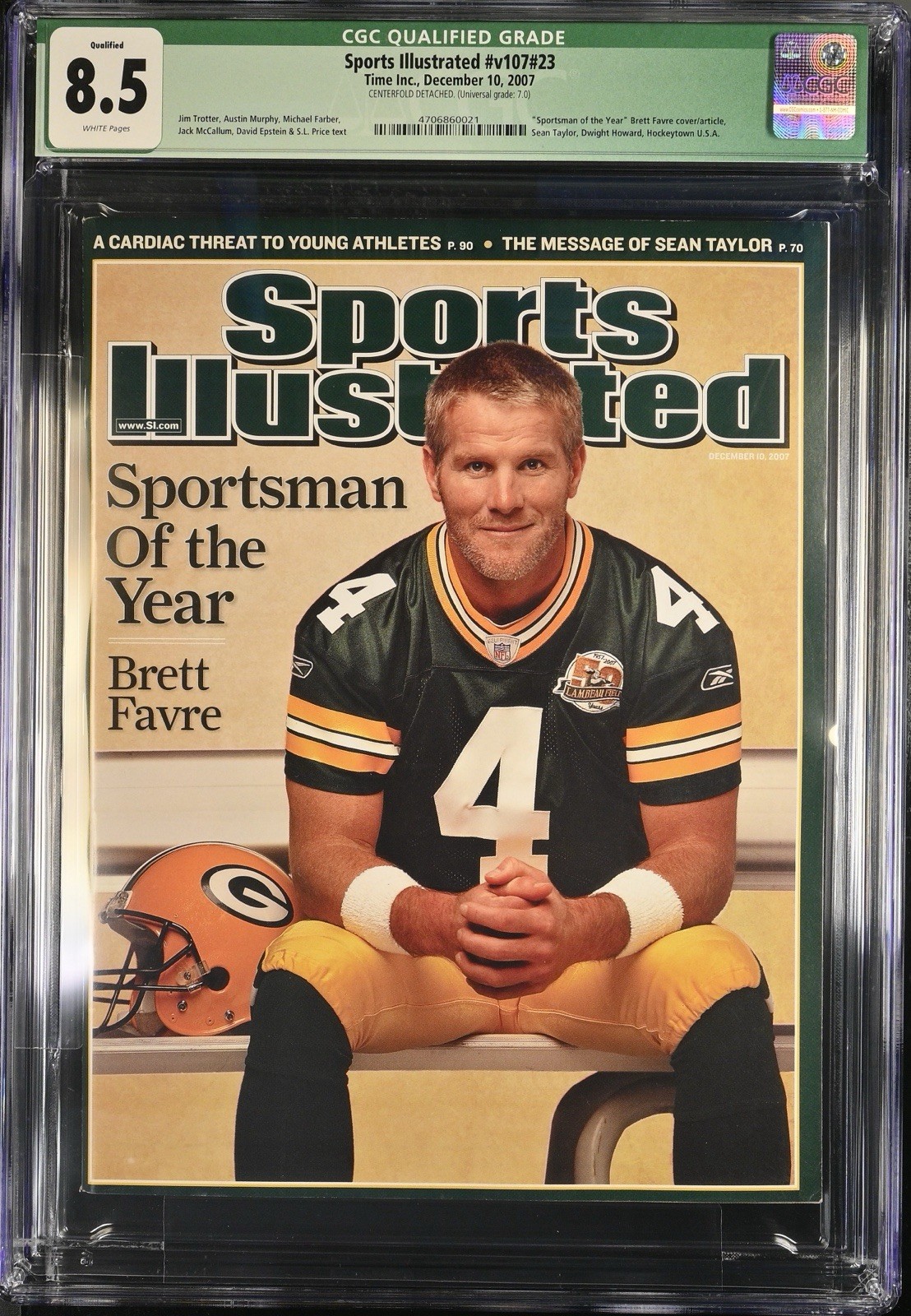 Sports Illustrated v107 #23 - CGC 8.5 - Brett Favre 2007 Green Bay Packers