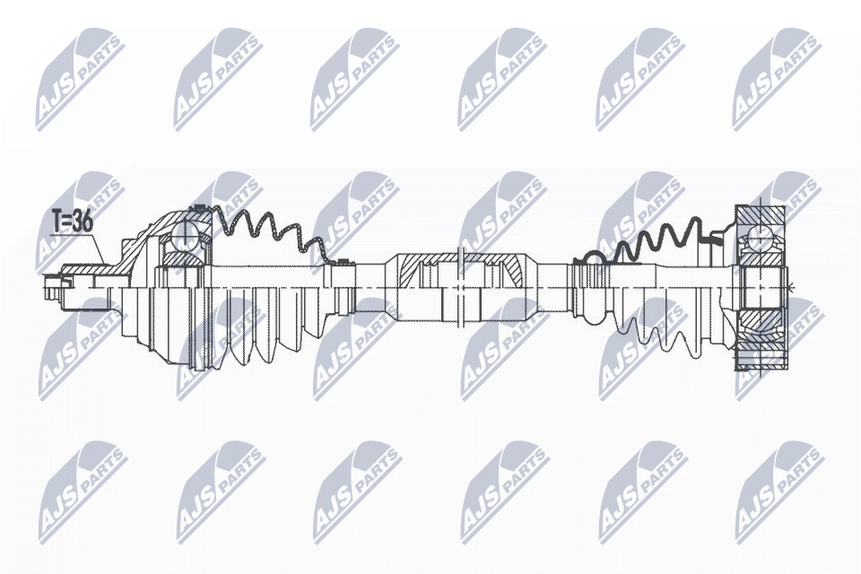 N.T.Y. NPW-VW-171.NTY Drive Shaft for AUDI,SEAT,SKODA,VW