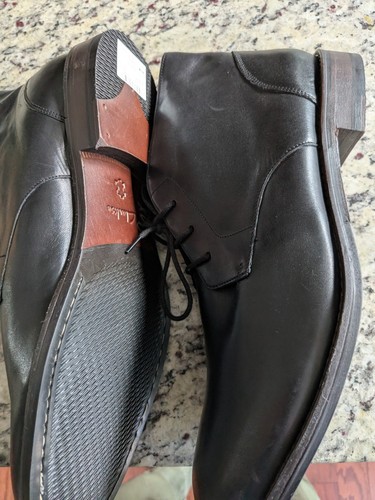 NWOB Clarks Black Men’s US 10.5 Leather Chukka Boots Shoes - Picture 8 of 17