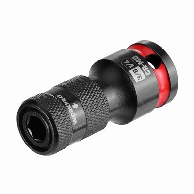WORKPRO 3/8'' Square to 1/4-in Hex Quick Release Bit Holder Impact Socket Adapter