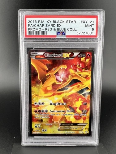 PSA 9 MINT Charizard EX XY121 Black Star Promo FULL ART HOLO PROMO Pokemon Card
