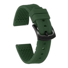 Silicone Watch Bands 20mm Soft Watch Bands with Black Buckle, Dark Green