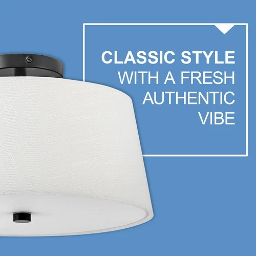 Lark 83773 Beale 2 Light 14"W Semi-Flush Ceiling Fixture - Black - Picture 3 of 5