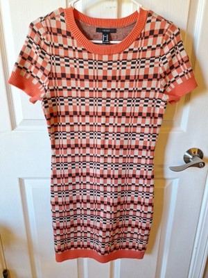 orange bodycon dress forever 21 Peach Check Mini dress