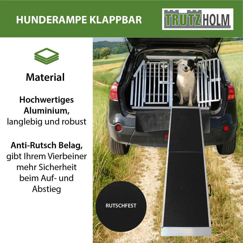 Rampe pour Chiens Haustierrampe Dépliable Aluminium 215cm 180 KG Kofferraumrampe - Photo 2/4