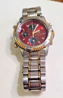 Vintage Seiko 7T32 Red & Blue Dial Chronograph Quartz Wrist Watch