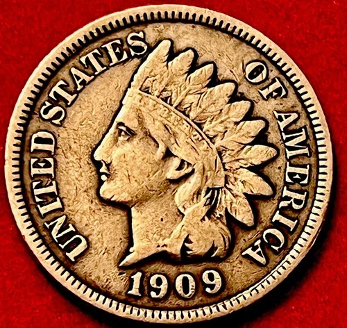 1909 Indian Head Cent • VF Details • Final Year of Series • JC 568