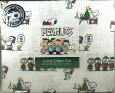 Berkshire Peanuts Snoopy Christmas Caroling Singing Sheet Set Twin Queen King