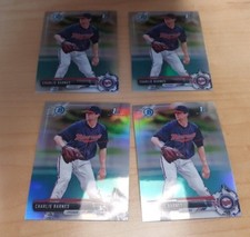 2017 Bowman Draft BDC-76 Charlie Barnes 4 Count All Chrome Refractor Lot Twins